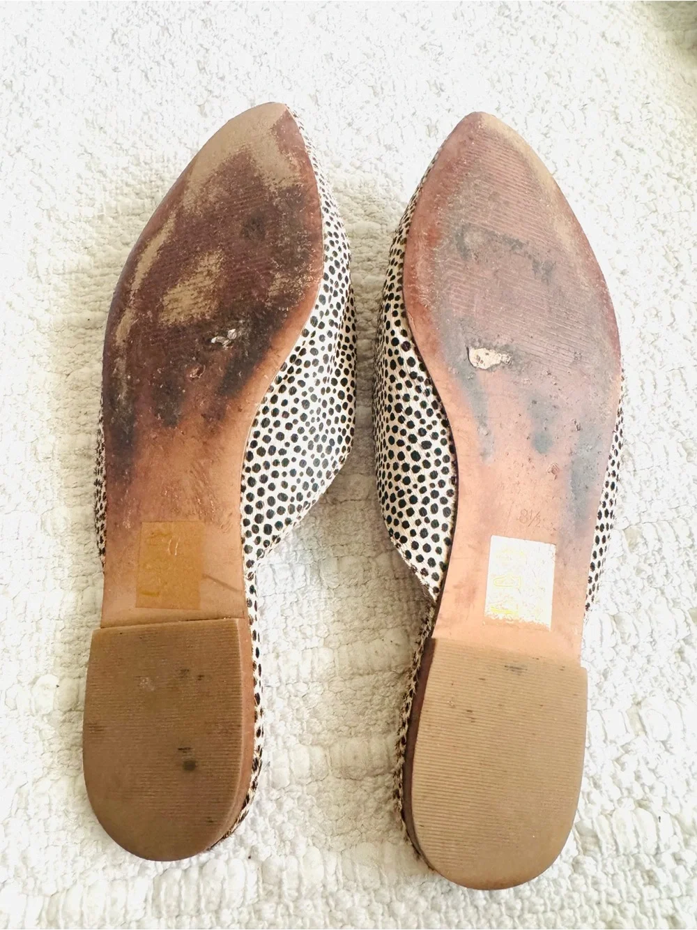 Madewell Remi Mules Spotted leopard Print Calf hair Size 8.5 - Picture 4 of 11